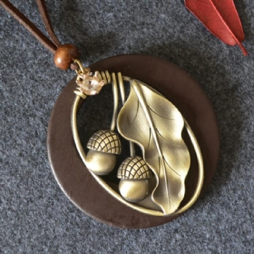 Vintage Alloy Acorn Leaf-kaulakoru