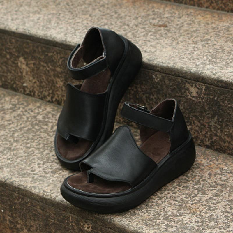 Naisten Clip Toe Casual Platform Velcro Sandaalit