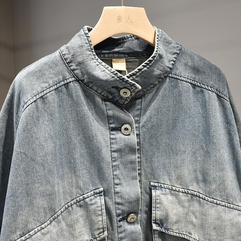 Harajuku Coat Retro Denim Neuletakki