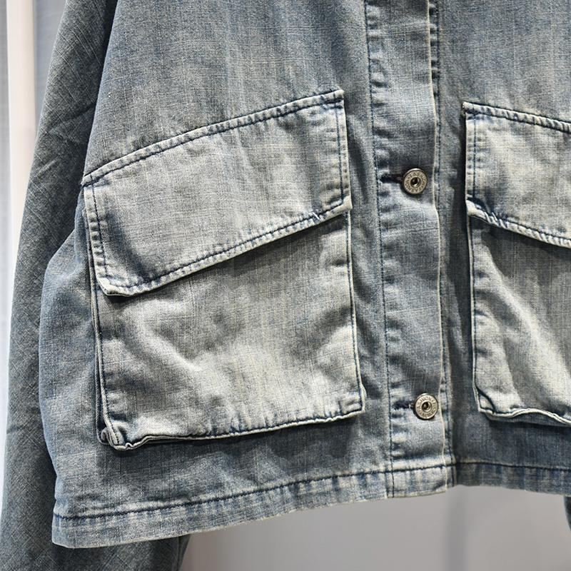 Harajuku Coat Retro Denim Neuletakki