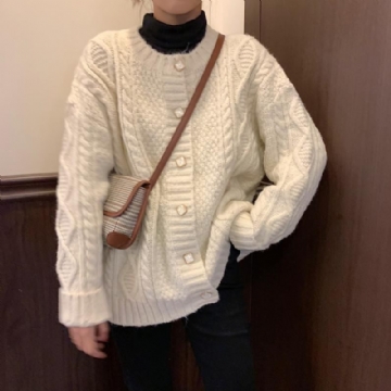 Pehmeä Cozy Knit Paksu Neuletakki