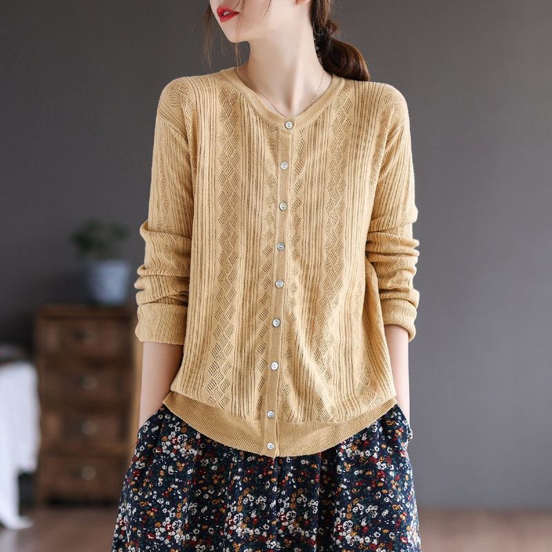 Autumn Vintage Loose Cotton-neulepusero