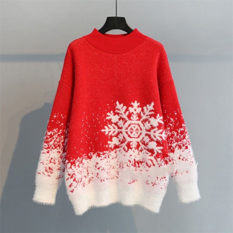 Pullover Snowflake Jouluinen Neulepusero