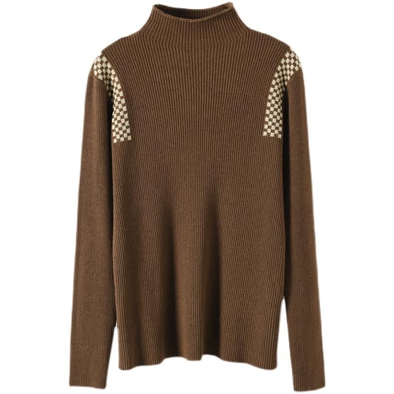 Talvi Retro Turtleneck Slim Elastinen Neulepusero