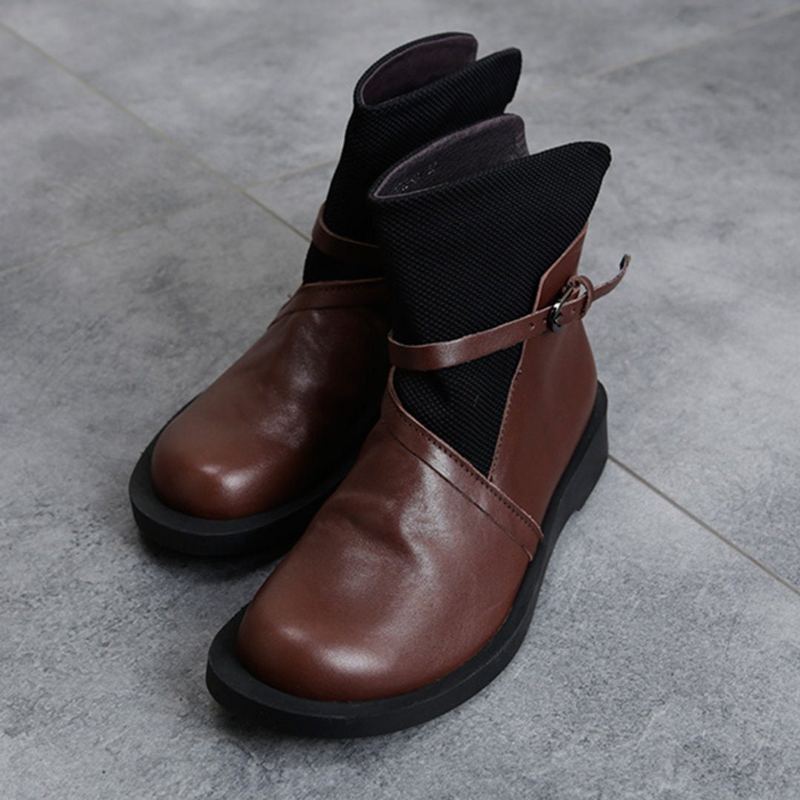 Vintage Nahkapaneelit Tasaiset Martin Boots