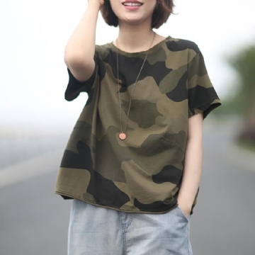 Rento Loose Cotton Camouflage T-paita