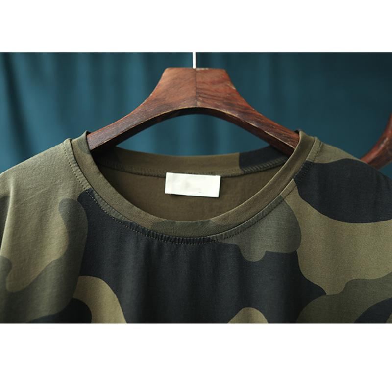 Rento Loose Cotton Camouflage T-paita