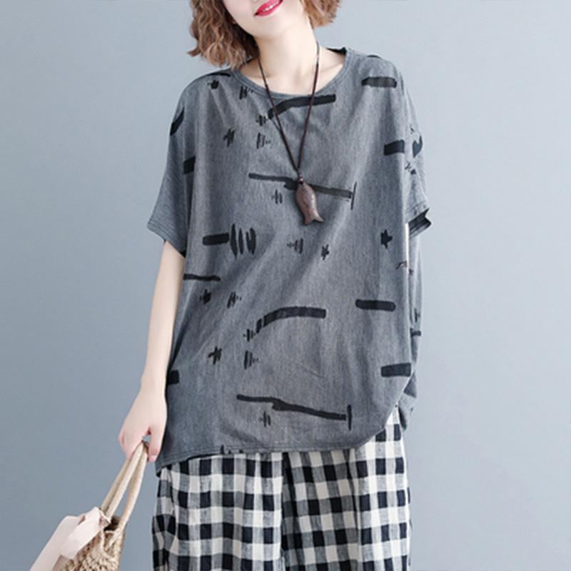 Summer Loose Bat Sleeve T-paita