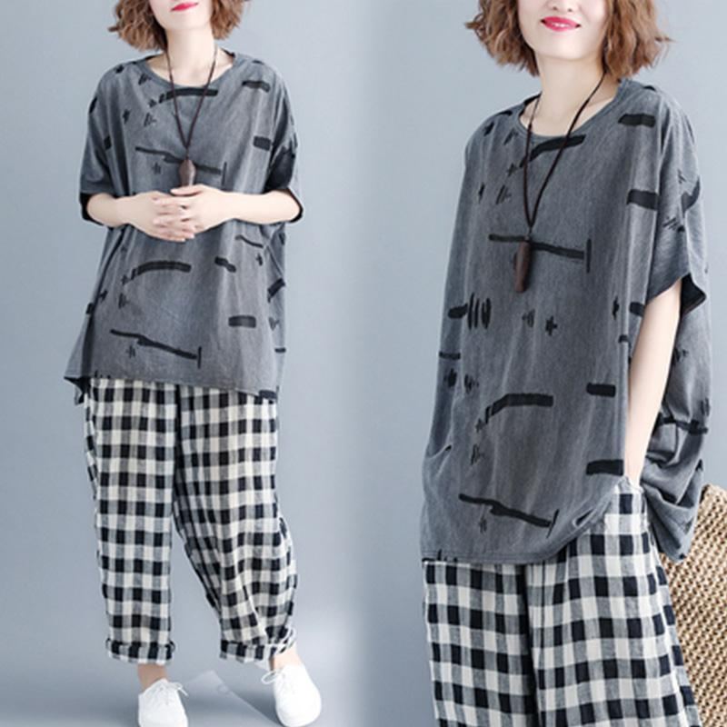 Summer Loose Bat Sleeve T-paita