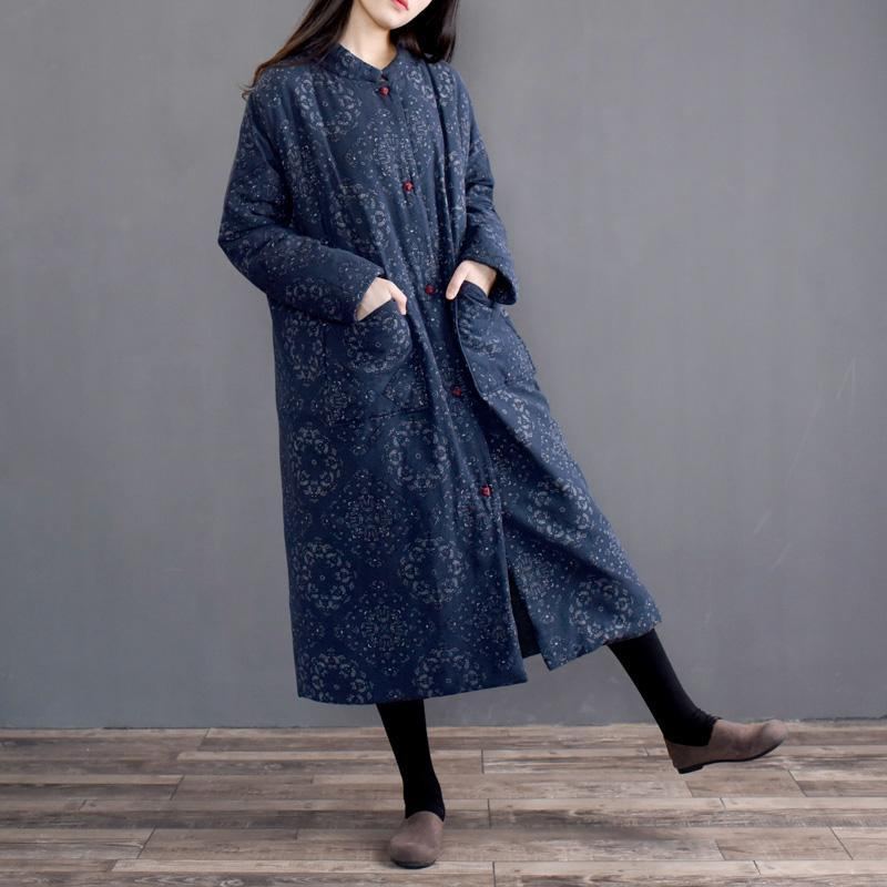 National Style Retro Print Thick Cotton Coat