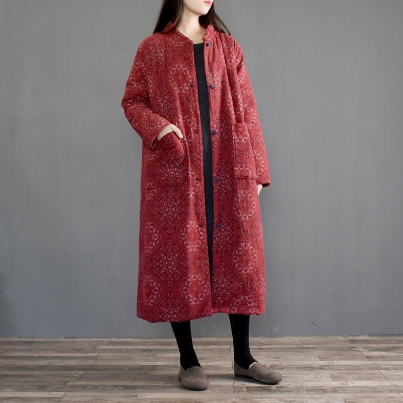 National Style Retro Print Thick Cotton Coat