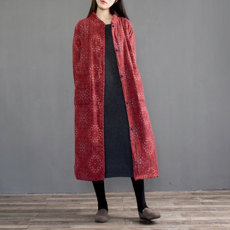 National Style Retro Print Thick Cotton Coat