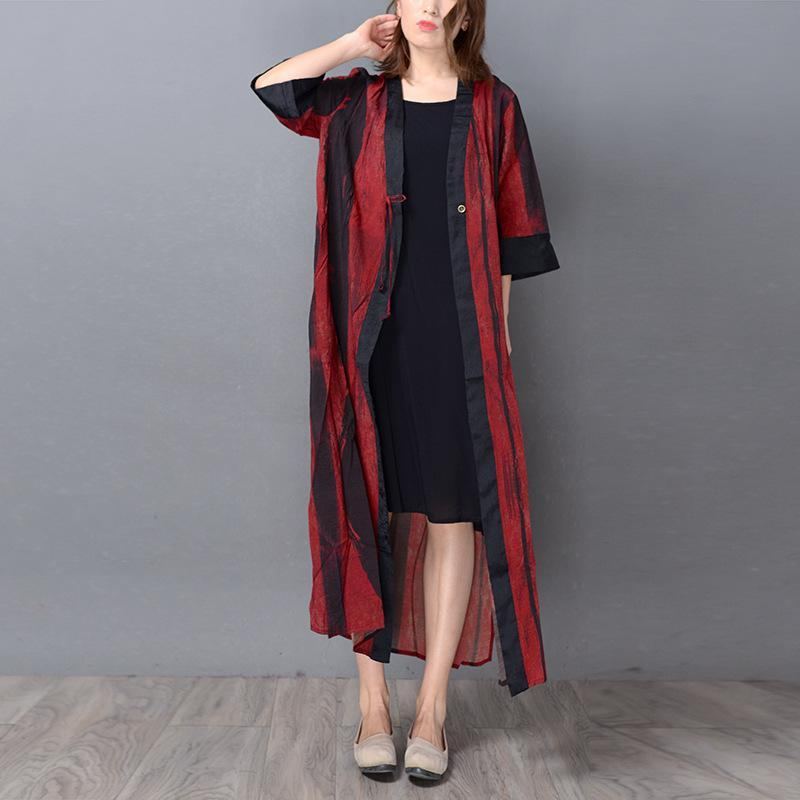 Silkki Retro Vertical Stripe Neuletakki Loose Coat