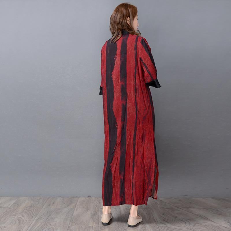 Silkki Retro Vertical Stripe Neuletakki Loose Coat