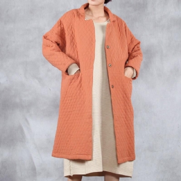 Talvi Retro Patchwork Loose Cotton Overcoat