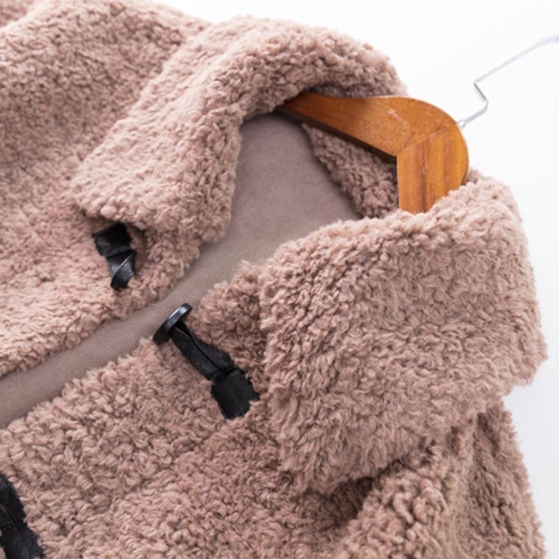 Teddy Bear Faux Cashmere Botttons-takki