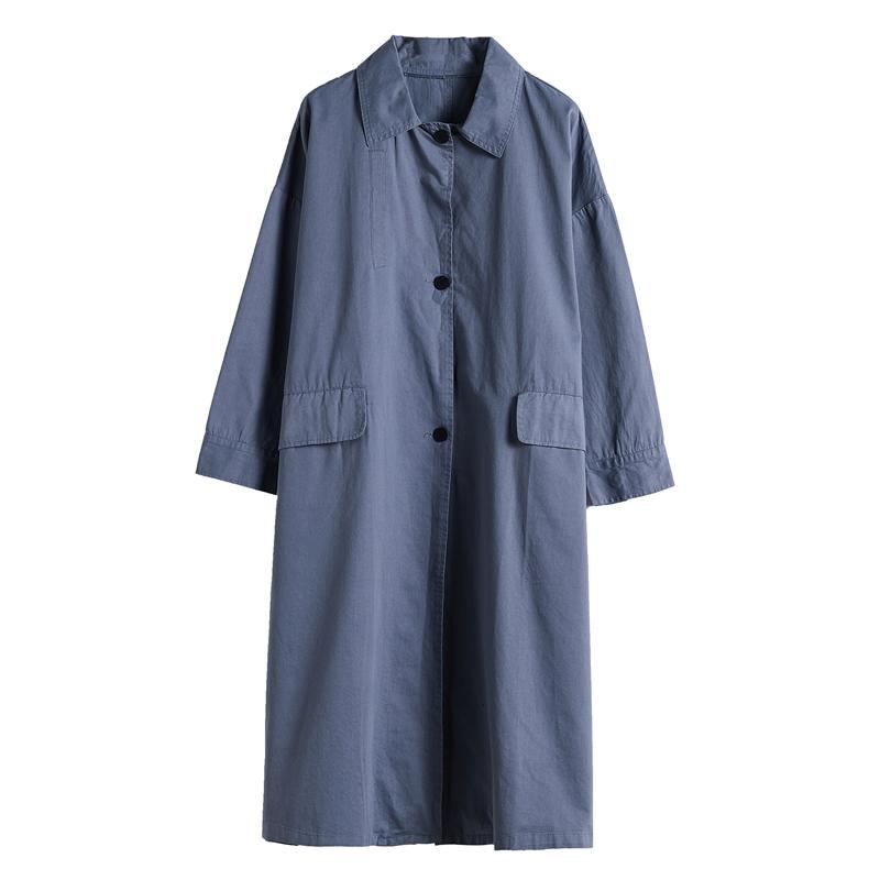 Yksinkertainen Loose Windbreaker Coat-blue