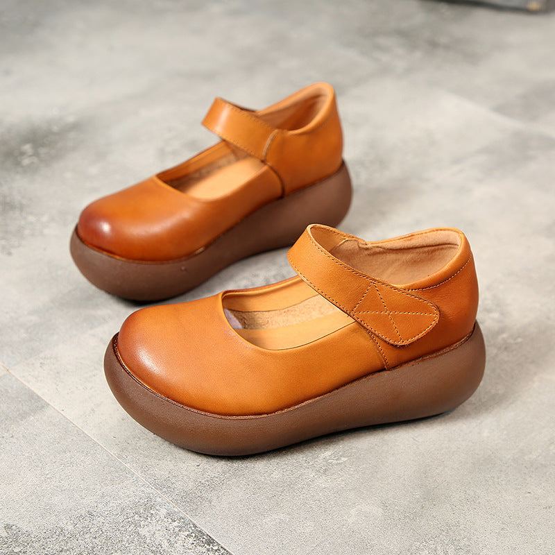 Naisten Kevät Kesä Retro Casual Nahkaiset Tarranauhat Loaferit