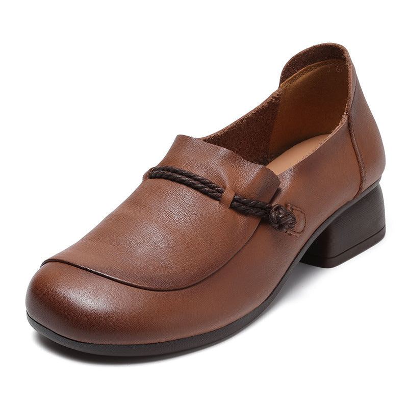 Plus Size Kevät Kesä Retro Nahka Wedge Vapaa-ajan Kengät