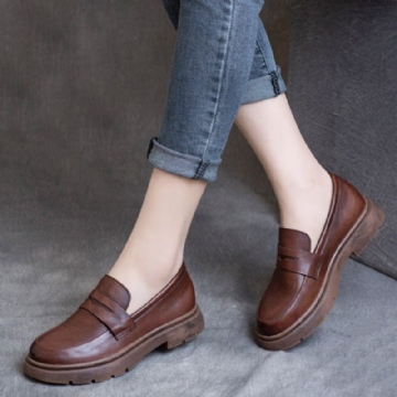 Spring Leather British Round Toe Loafers-kengät