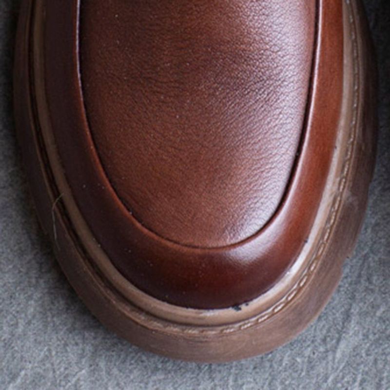 Spring Leather British Round Toe Loafers-kengät