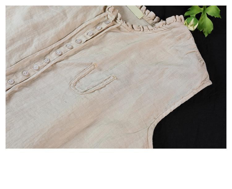 Vintage Summer Linen Naisten Liivi