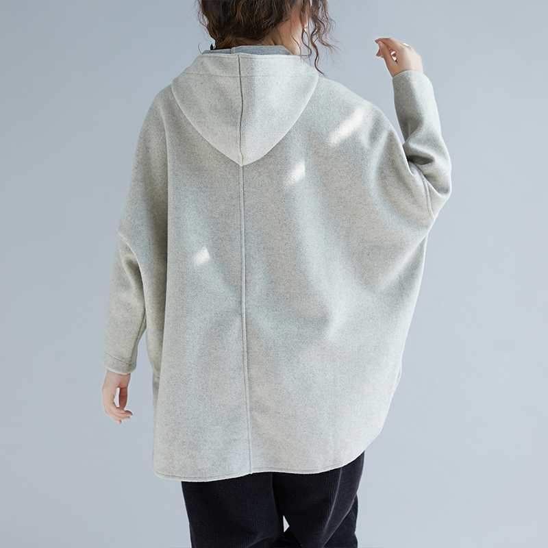 Loose Cotton Fleece Casual Huppari