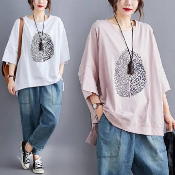 Over Size Summer Loose Casual T-paita Pinkki