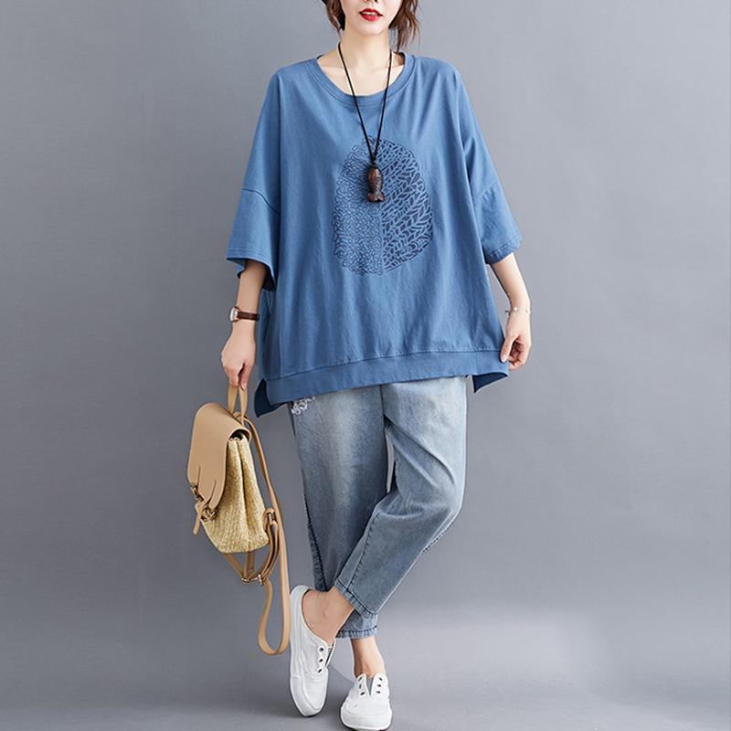 Over Size Summer Loose Casual T-paita Pinkki