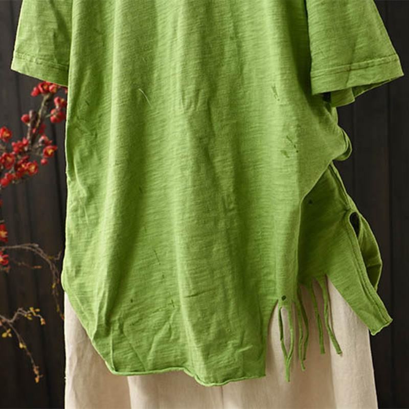 Summer Embroidery Loose Tupsu T-paita