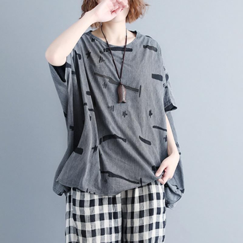 Summer Loose Bat Sleeve T-paita