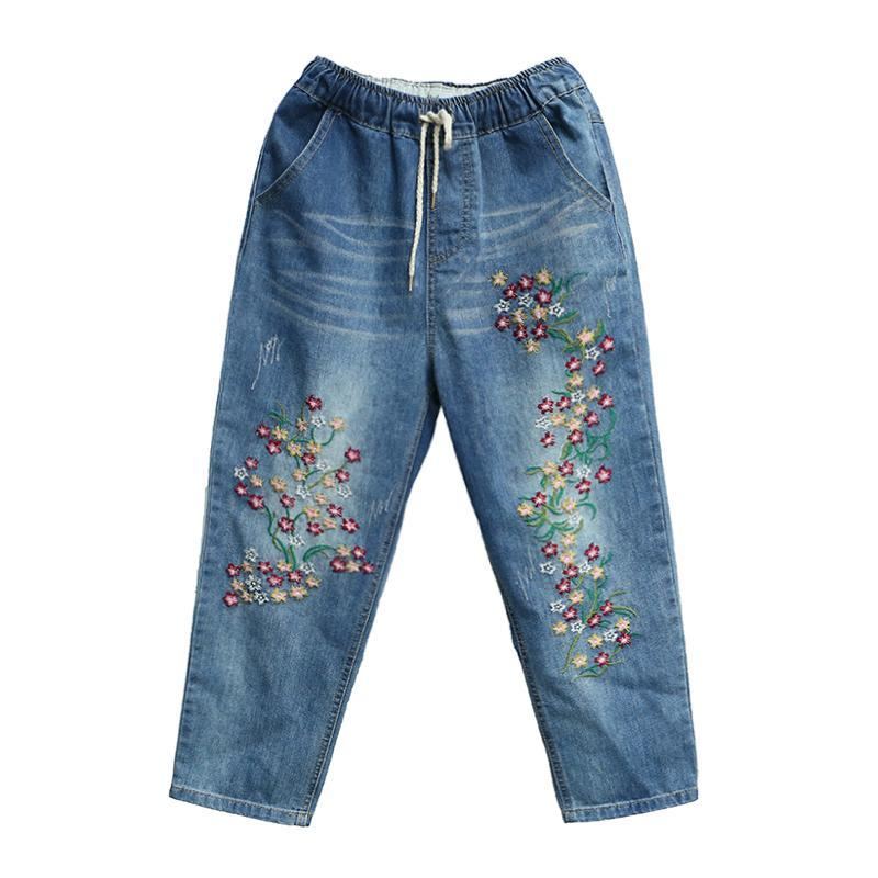 Denim Retro Embroidery Etniset Farkut