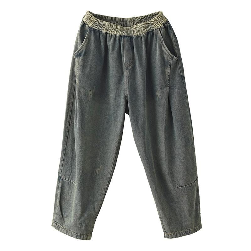 Kevät Retro Cotton Denim Harem Pants