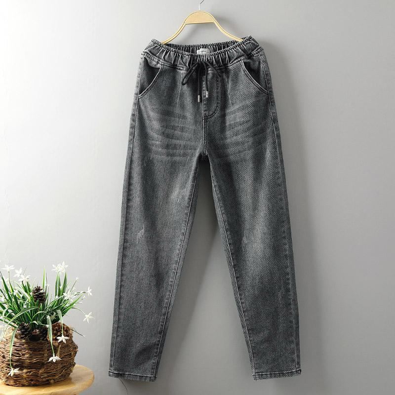 Löysät Simple Plus Size Denim Harem Pants 3xl