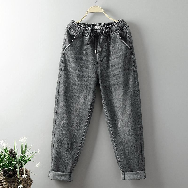 Löysät Simple Plus Size Denim Harem Pants 3xl