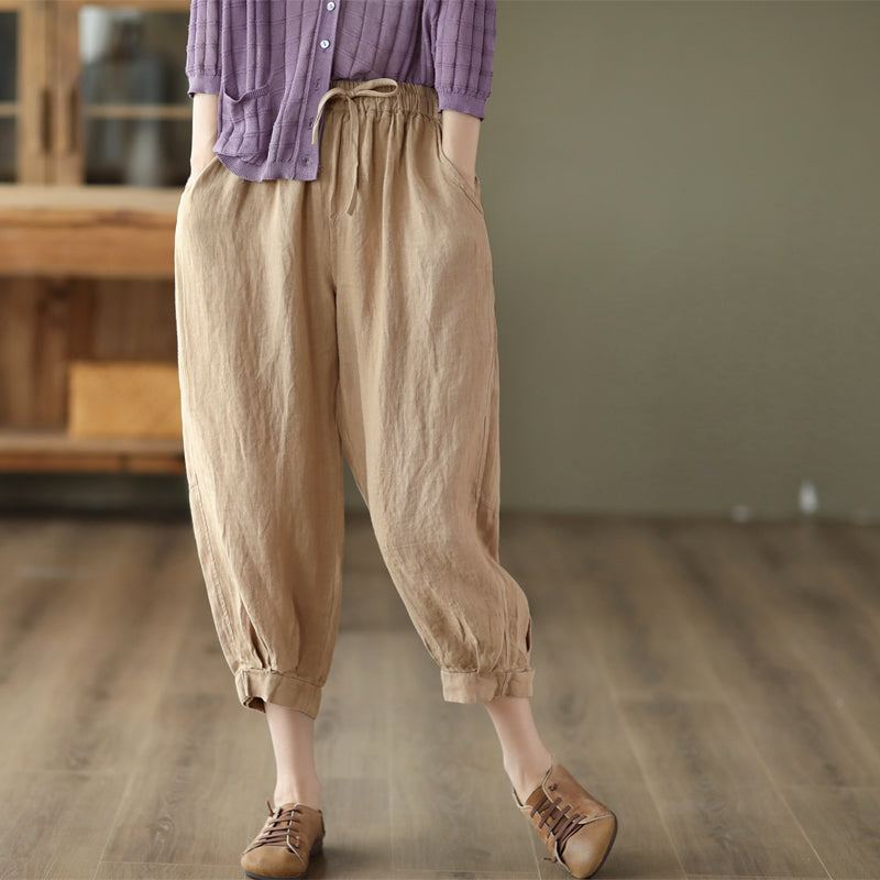 Naisten Löysät Bloomers Summer Linen Pants