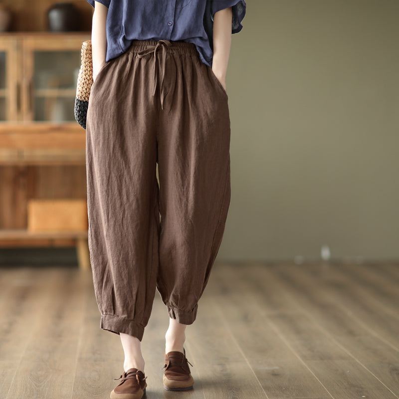 Naisten Löysät Bloomers Summer Linen Pants