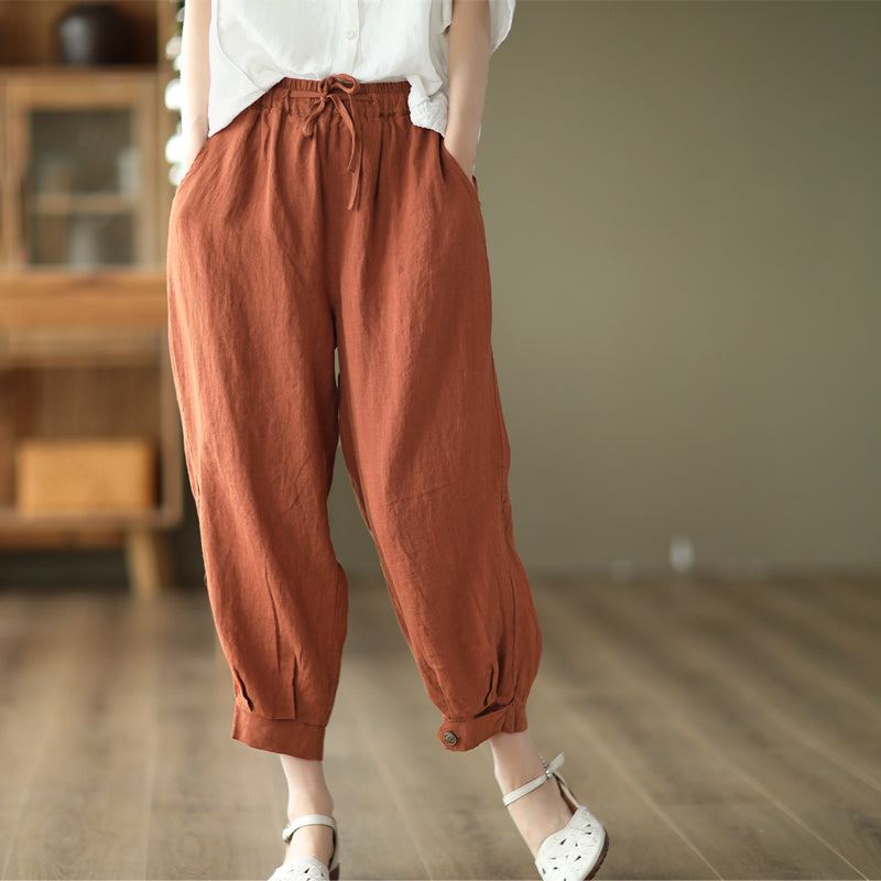 Naisten Löysät Bloomers Summer Linen Pants