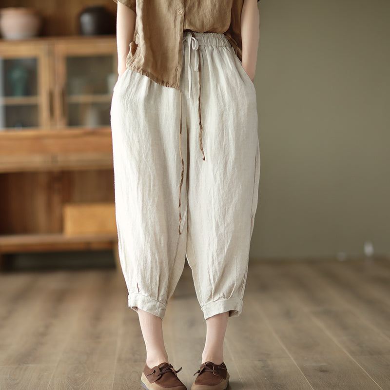 Naisten Löysät Bloomers Summer Linen Pants