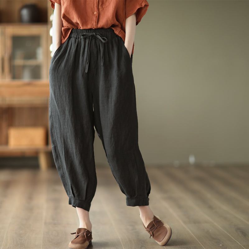 Naisten Löysät Bloomers Summer Linen Pants