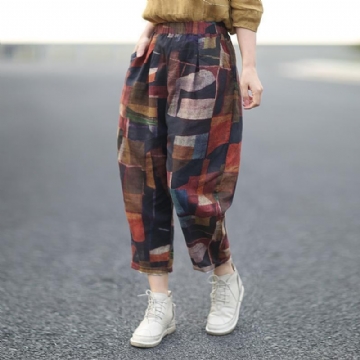 Rento Geometric Color Block Harem Pants