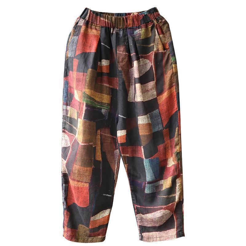 Rento Geometric Color Block Harem Pants