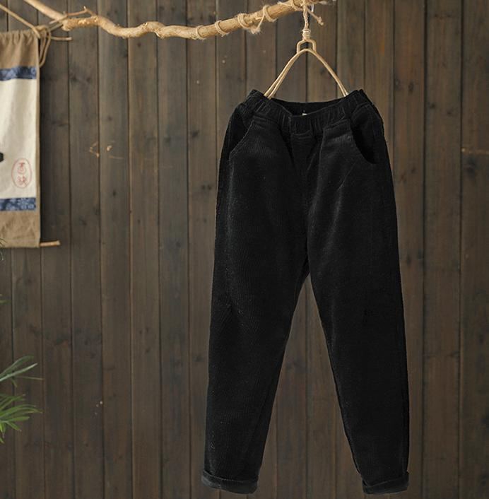 Syksyinen Retro Vakosametti Rennot Harlan Pants-naiset