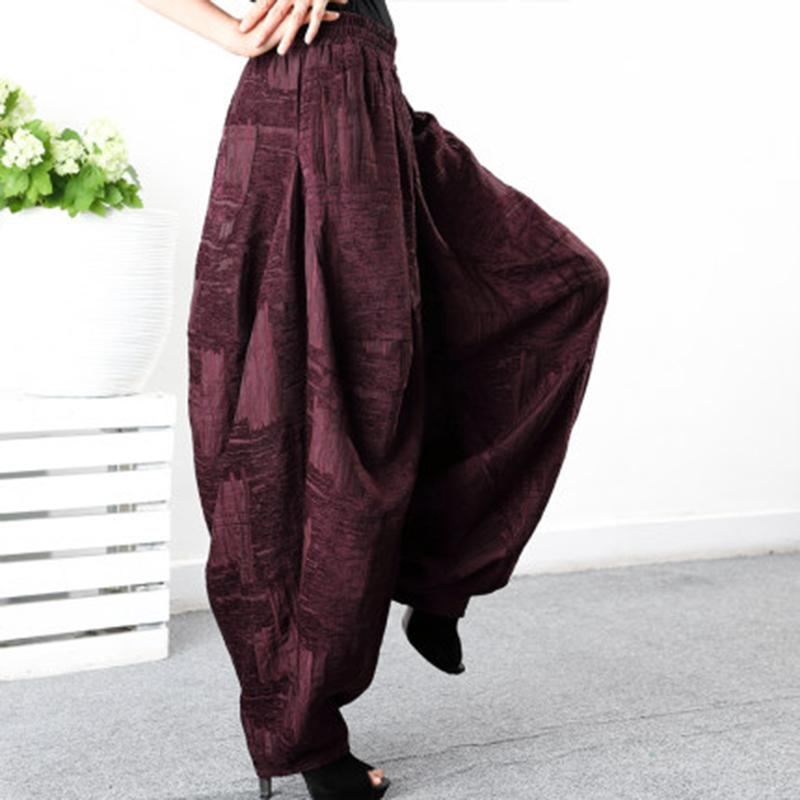 Vakosametti Jacquard Bloomers Loose Drop Pants