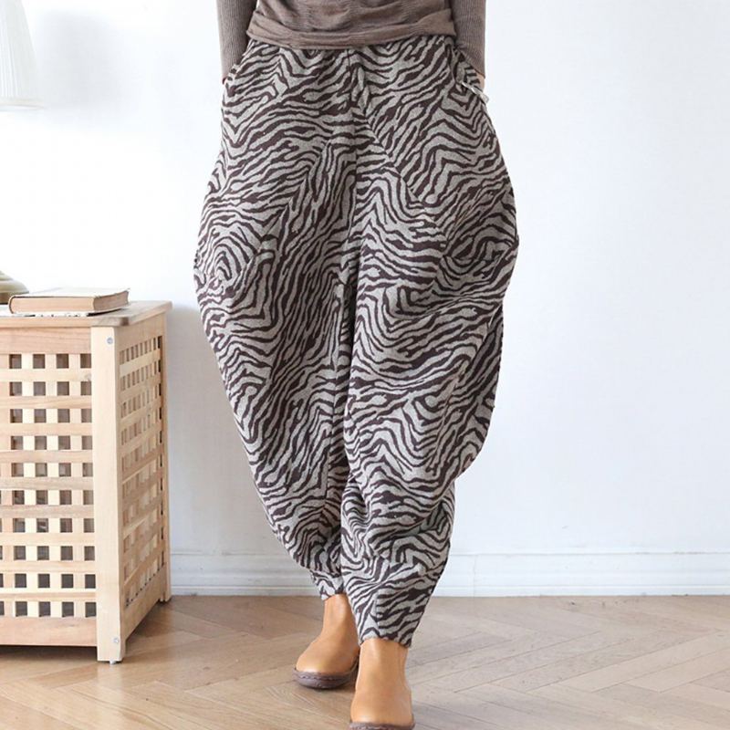 Zebra Stripes Velvet Pants