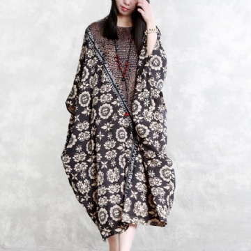 Bat Sleeve Blend Silk Loose Exotic Summer-mekko