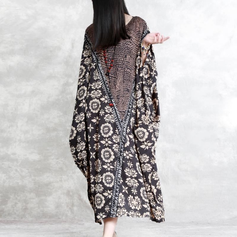 Bat Sleeve Blend Silk Loose Exotic Summer-mekko