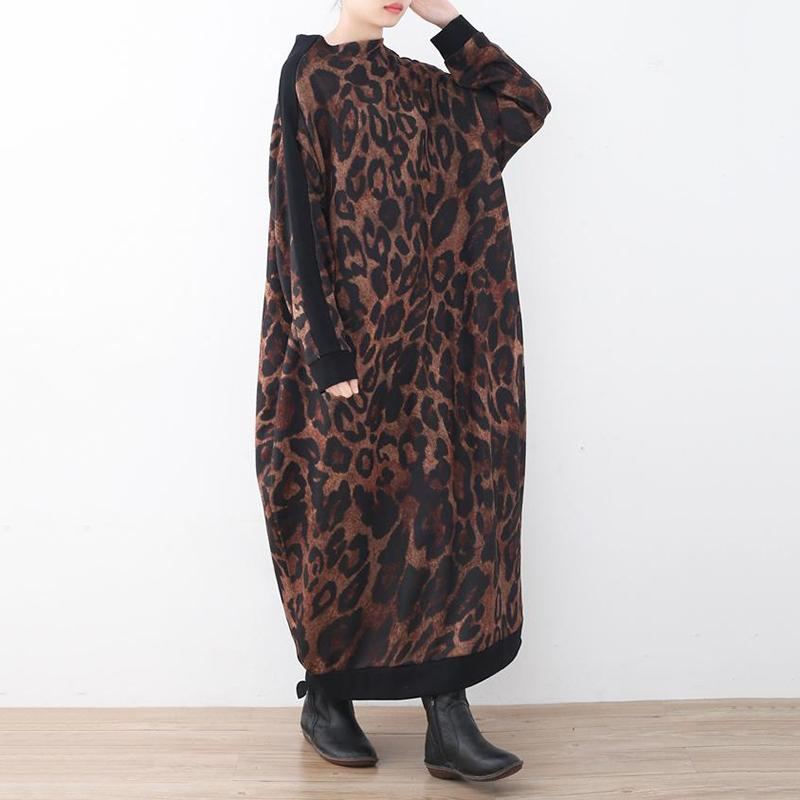 Vintage Leopard-neulottu Talvimekko