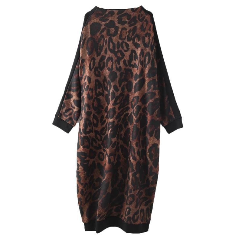 Vintage Leopard-neulottu Talvimekko