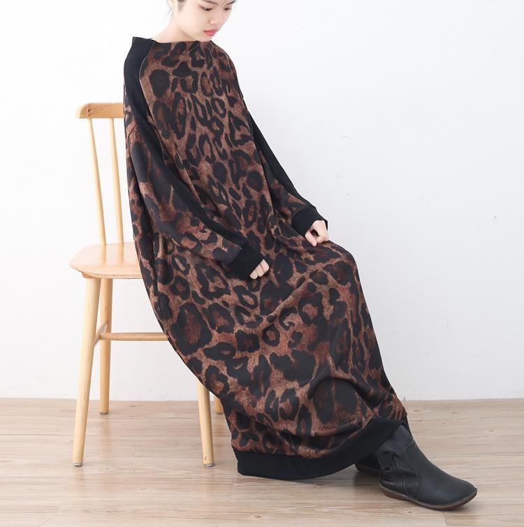 Vintage Leopard-neulottu Talvimekko